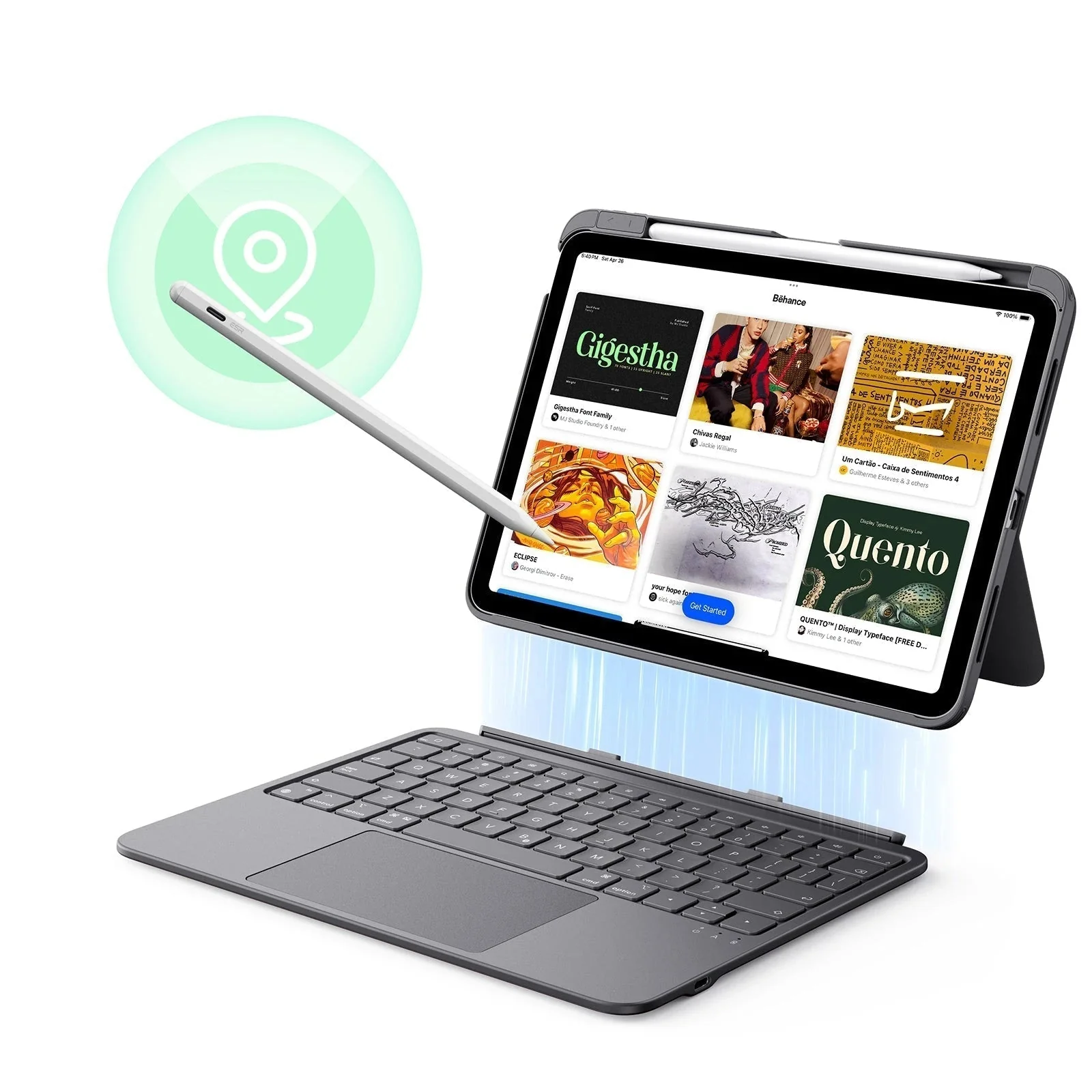 iPad Air 11" (2024) Flex Keyboard Case (Detachable) Pencil Bundle- US Layout-Dark Gray