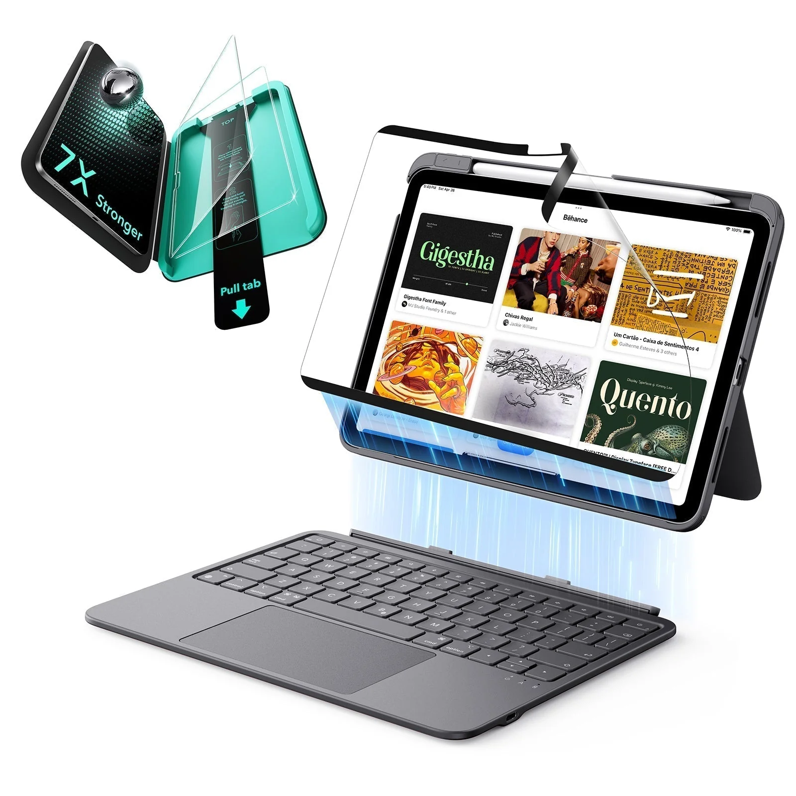 iPad Air 11" (2025) Flex Keyboard Case (Detachable) Transformation Bundle- US Layout-Dark Gray